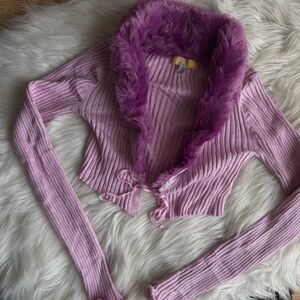 Y2K purple cardigan